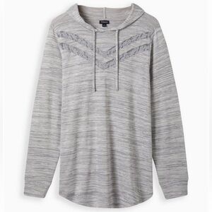 Super soft lace insert hoodie